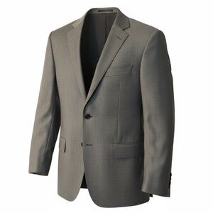 M.J. BALE Slim Fit Wool Blazer Sz40 Grey Check Business Jacket Bemberg lining